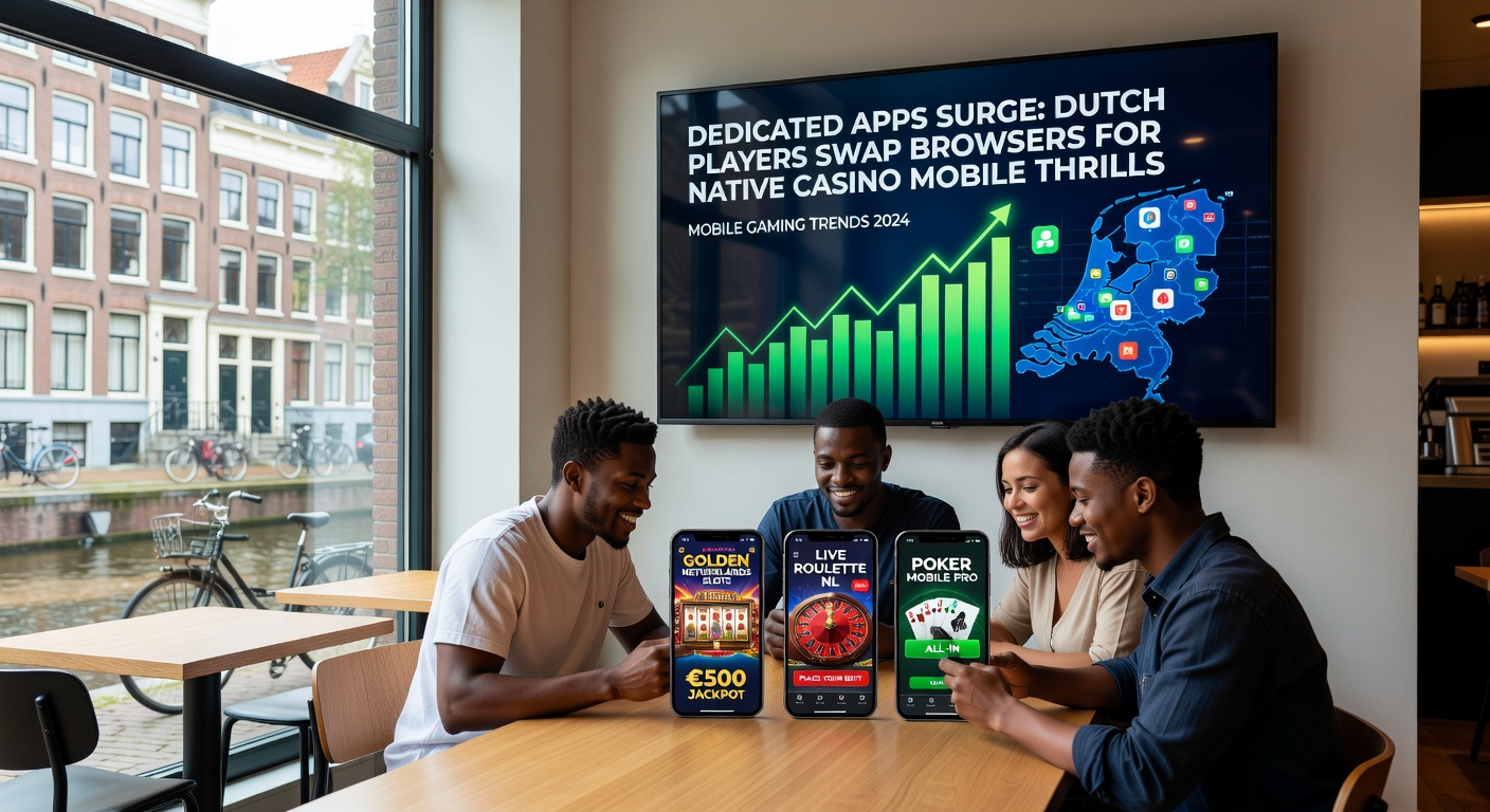 Grafiek met stijgende app-downloads versus dalende browser-sessies onder Nederlandse casino-spelers, met focus op 2026-trends