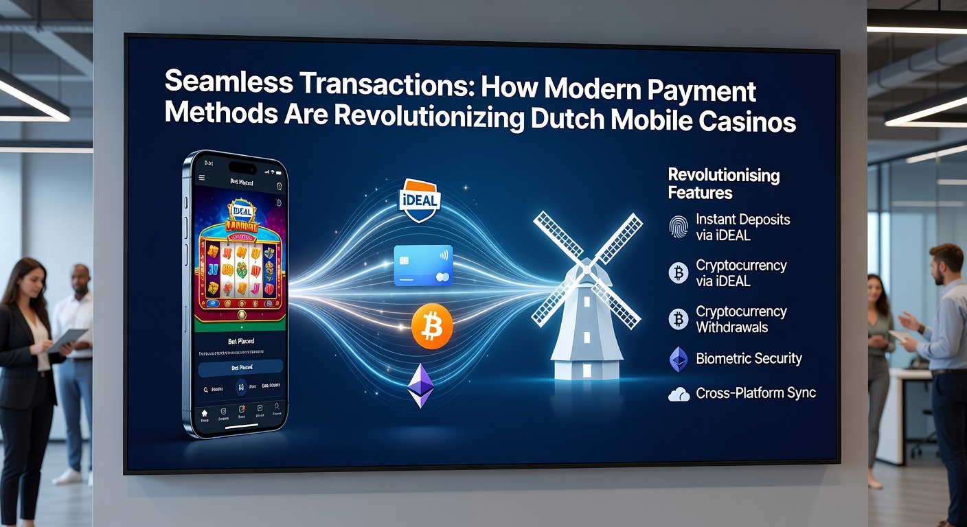 Grafiek met groeicijfers van mobiele betalingen in Nederlandse casino's, inclusief iconen van iDEAL, crypto en wallets