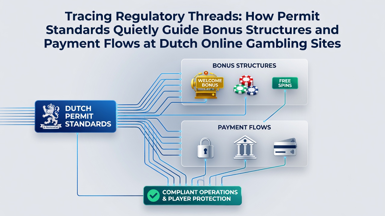 Illustratie van regelgevende kaders die bonus- en betalingsprocessen bij Nederlandse online gokplatforms beïnvloeden
